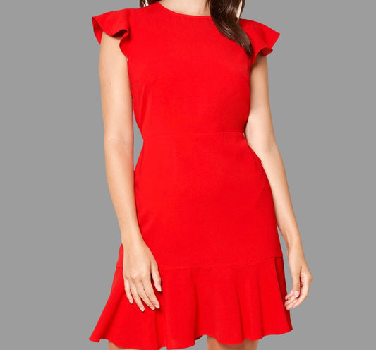 Little Red Ruffled Dress